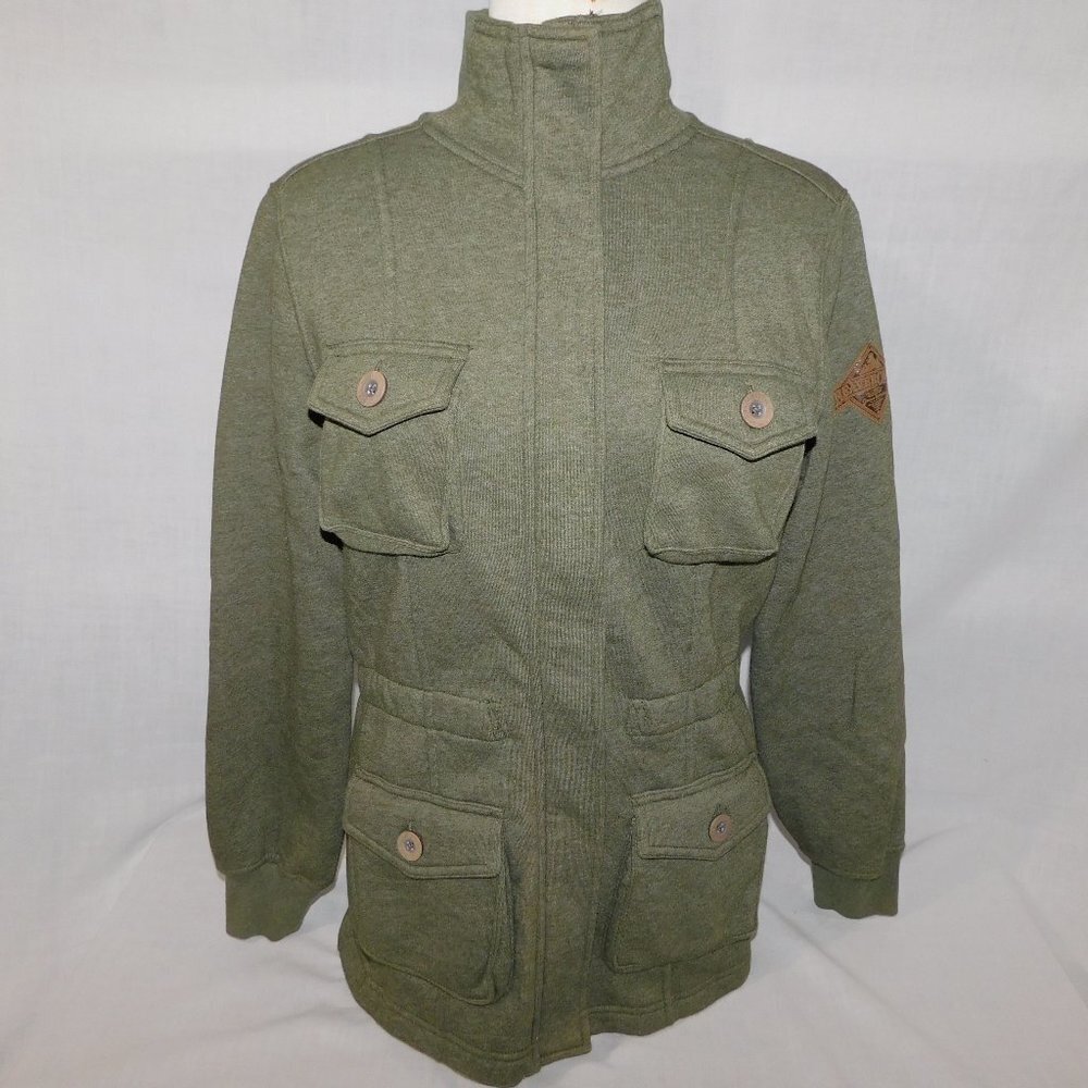 Beaver Canoe Green Military Utility Style Cotton blend Full Zip Jacket Womens M